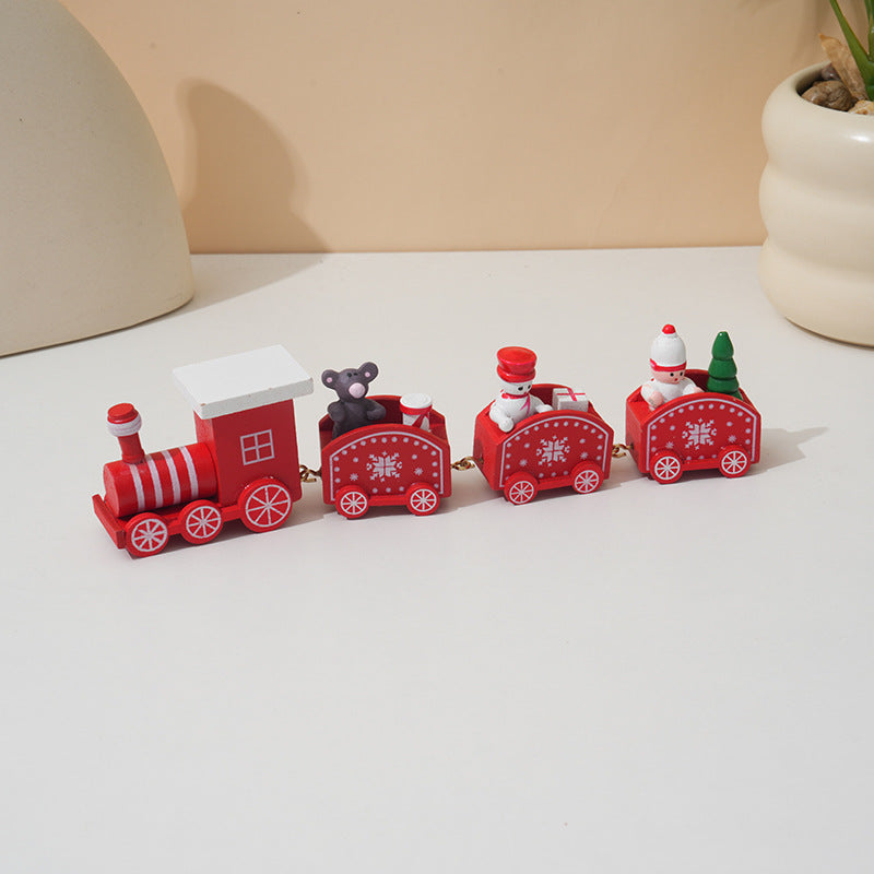 ⏳Zeitlich begrenztes Angebot⏳ Mini-Weihnachtszug aus Kunststoff – festliche Tisch- und Fensterdekoration, einzeln oder als 4-teiliges Set