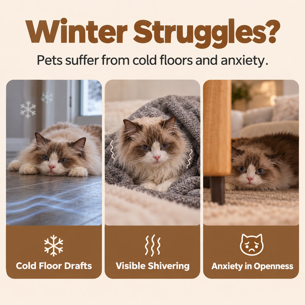 ❄️ 50% RABATT! 🐱🐕 Kuschelige Winter-Schlafhöhle aus Cord mit Lammwoll-Mix – halbgeschlossen, in M & L