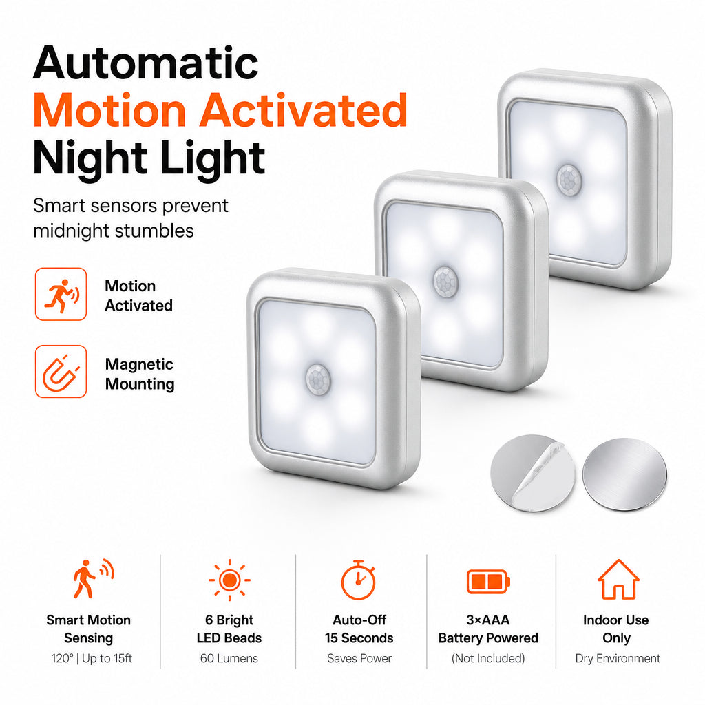 🌙 50% RABATT! 💡 Kreatives LED-Nachtlicht mit Bewegungssensor – für Schlafzimmer, Flur & Schrank, automatisches Licht