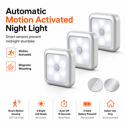 🌙 50% RABATT! 💡 Kreatives LED-Nachtlicht mit Bewegungssensor – für Schlafzimmer, Flur & Schrank, automatisches Licht