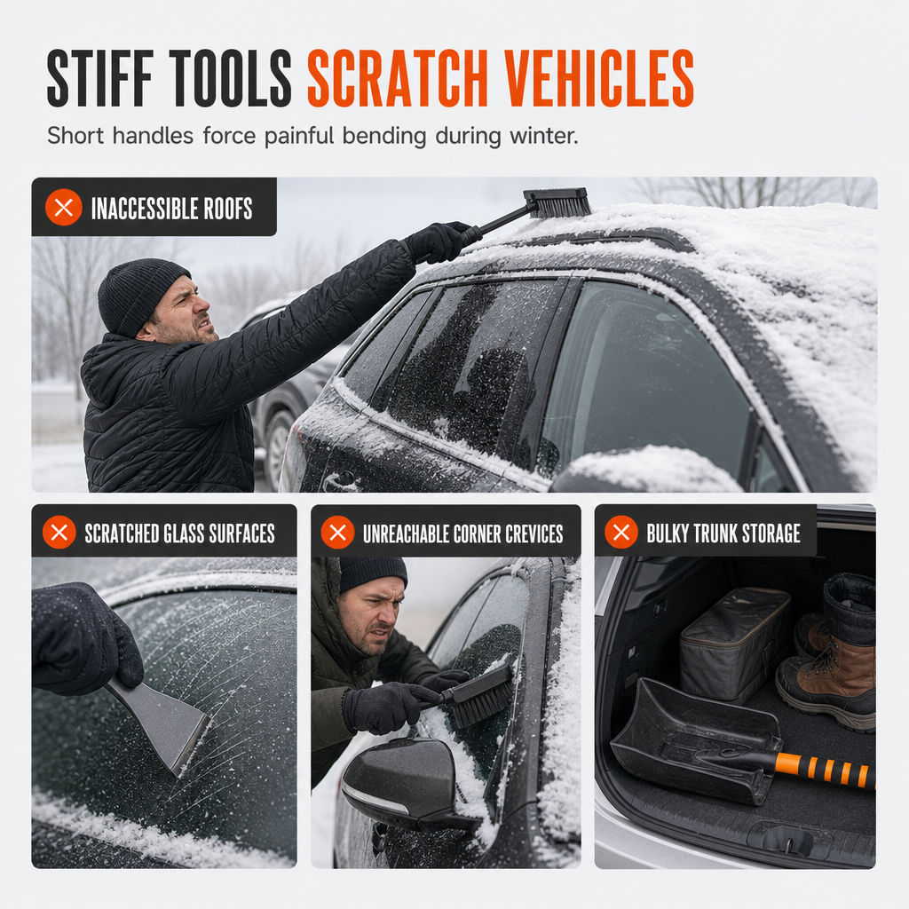🚗 50% RABATT! ❄️ Auto-Eiskratzer & Schneeschaufel – Winter-Schneeräumer für Auto, SUV & Van, robust & langlebig