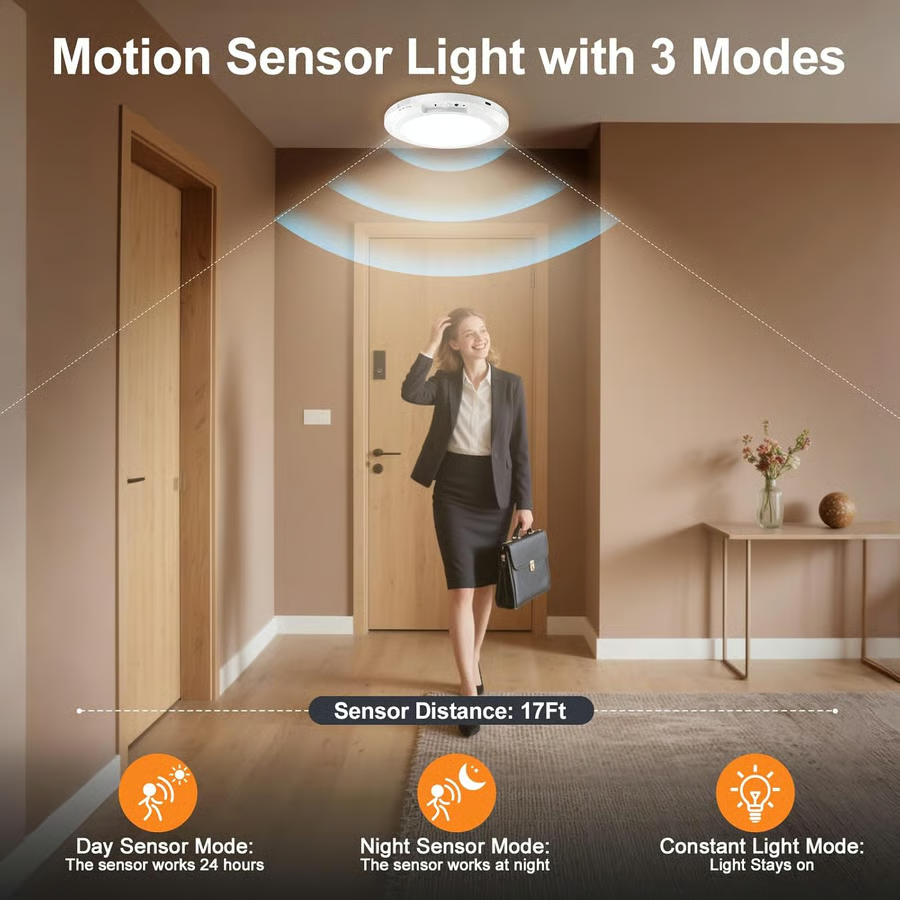 💡 50% Rabatt! 🔆 LED Deckenleuchte mit Bewegungssensor – magnetisch, USB-aufladbar & ultraflach, für Flur & Treppenhaus